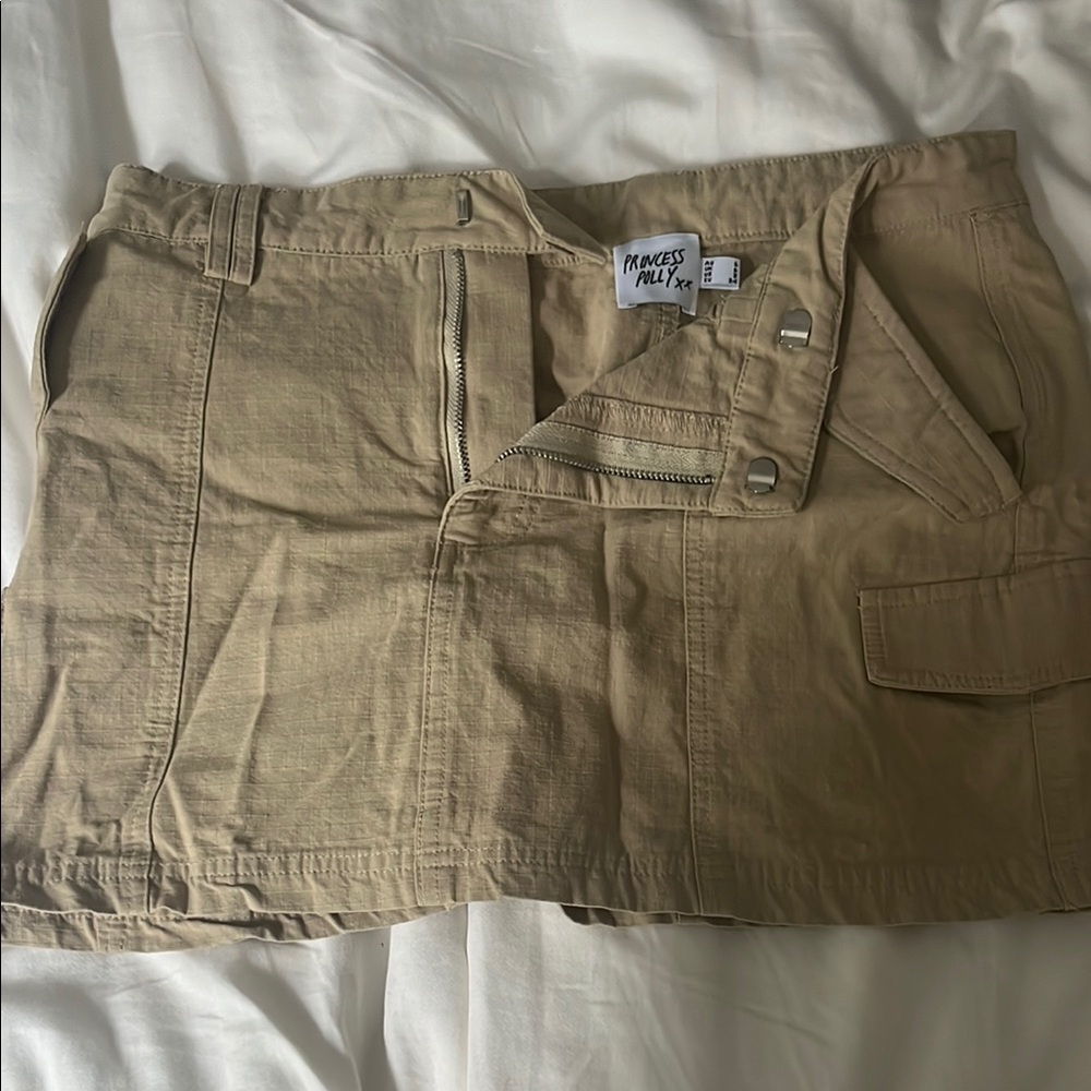 Princess Polly Tan Cargo Shorts Durable Cotton